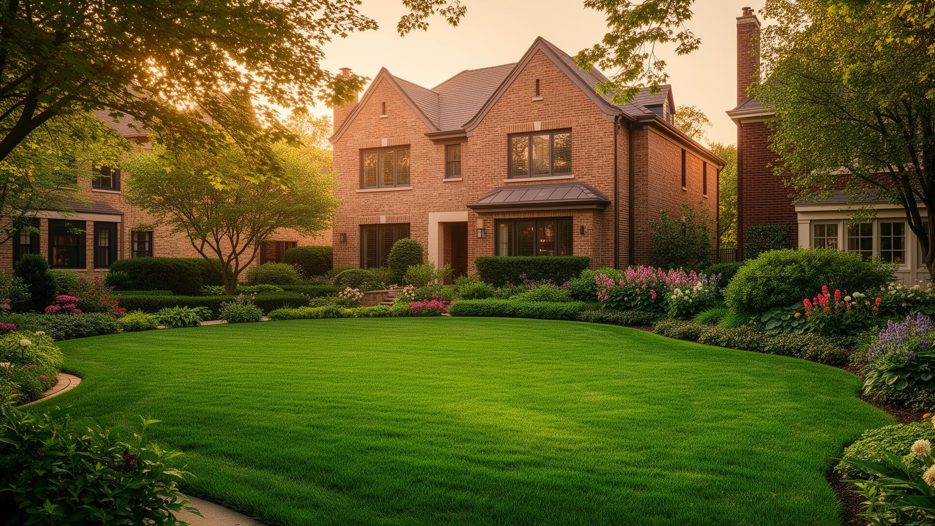 Beautifully maintained Chicago lawn and landscaping